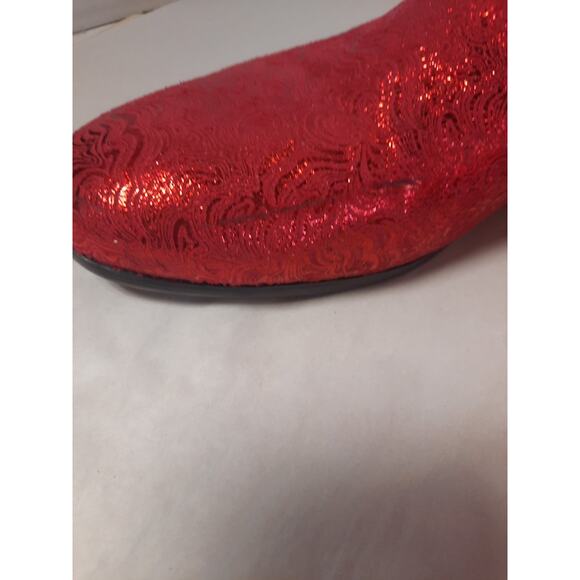 Royal Shoes Red Wavy Print Smoking Red Bottom Slip On Mens Dress Shoes 8 LF-8872 - Picture 8 of 9